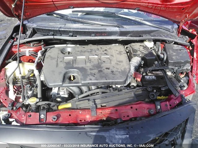 5YFBU4EE4BP002108 - 2011 TOYOTA COROLLA S/LE RED photo 10