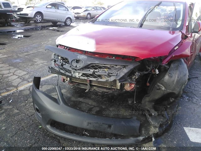 5YFBU4EE4BP002108 - 2011 TOYOTA COROLLA S/LE RED photo 6
