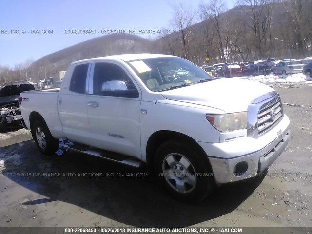 5TFRT54157X008837 - 2007 TOYOTA TUNDRA DOUBLE CAB SR5 WHITE photo 1