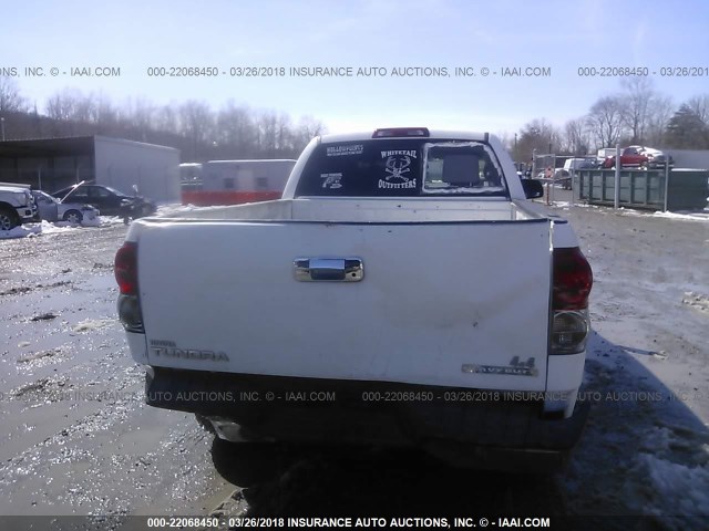 5TFRT54157X008837 - 2007 TOYOTA TUNDRA DOUBLE CAB SR5 WHITE photo 6