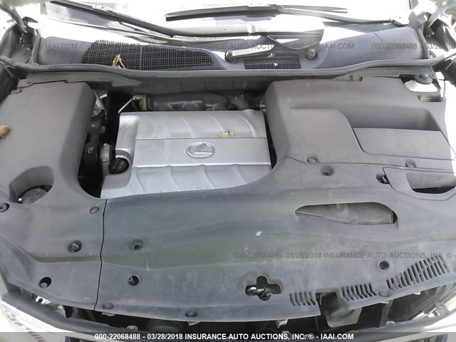 2T2ZK1BA0CC075316 - 2012 LEXUS RX 350 SILVER photo 10