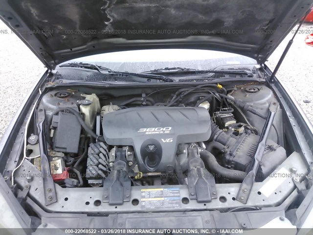 2G2WP522951215538 - 2005 PONTIAC GRAND PRIX ნაცრისფერი ფოტო 10