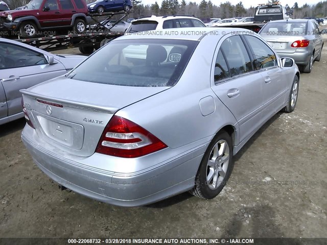 WDBRF92H67F907659 - 2007 MERCEDES-BENZ C 280 4MATIC SILVER photo 4