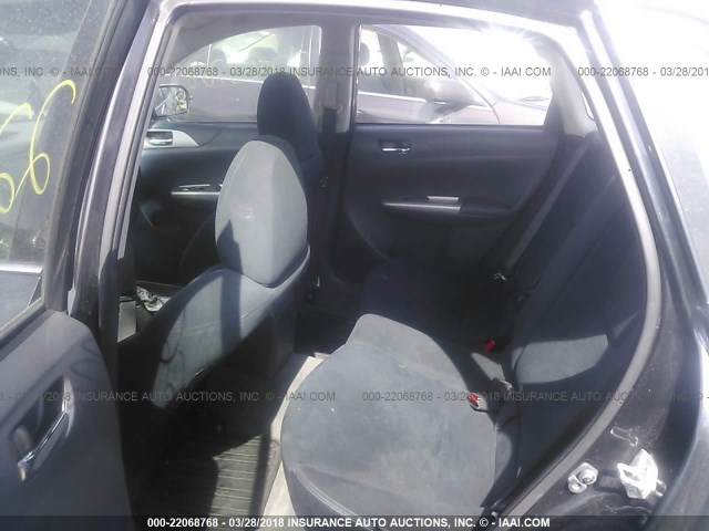 JF1GE61668H527985 - 2008 SUBARU IMPREZA 2.5I GRAY photo 8