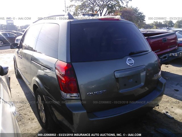 5N1BV28U45N105384 - 2005 NISSAN QUEST S/SE/SL SILVER photo 3