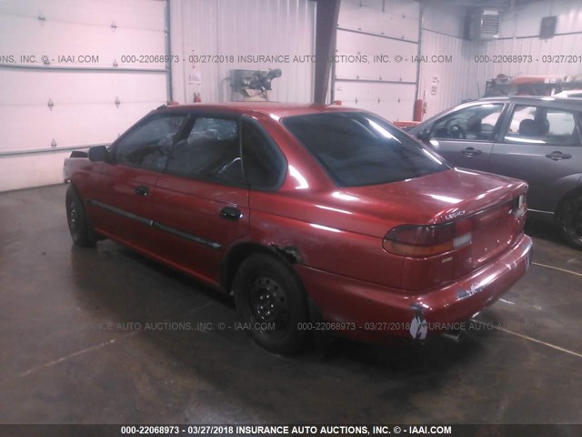 4S3BD4350T6206643 - 1996 SUBARU LEGACY L RED photo 3