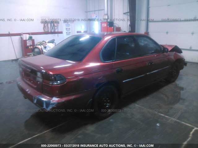 4S3BD4350T6206643 - 1996 SUBARU LEGACY L RED photo 4