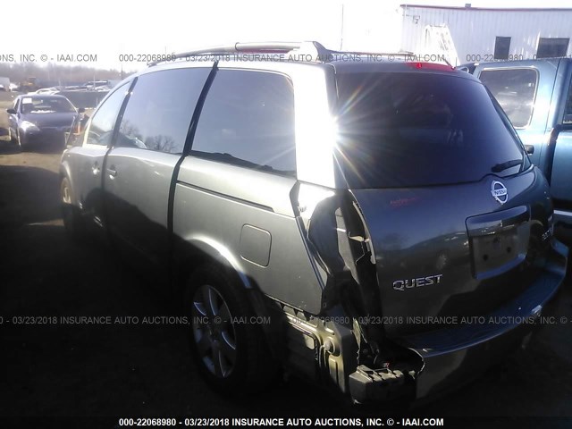 5N1BV28U34N325016 - 2004 NISSAN QUEST S/SE/SL GRAY photo 3