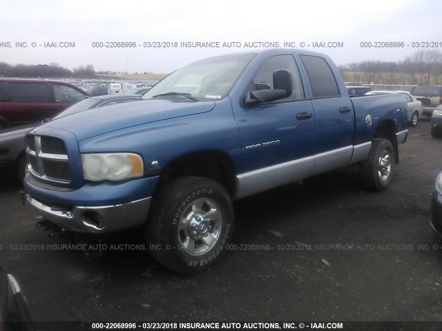 3D7KU28653G813809 - 2003 DODGE RAM 2500 ST/SLT BLUE photo 2