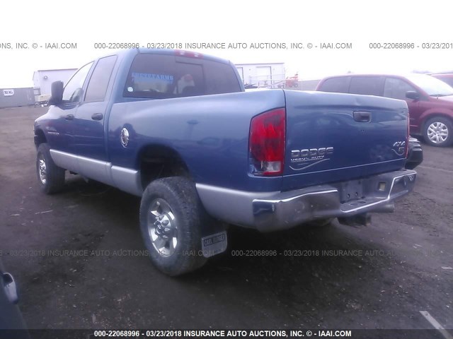 3D7KU28653G813809 - 2003 DODGE RAM 2500 ST/SLT BLUE photo 3