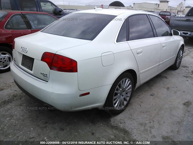 WAUDF78E66A127246 - 2006 AUDI A4 2.0T QUATTRO WHITE photo 4