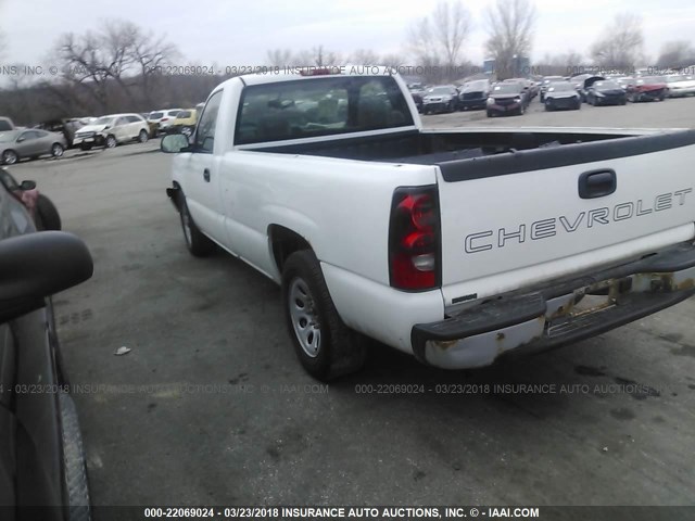 1GCEC14X77Z196972 - 2007 CHEVROLET SILVERADO C1500 CLASSIC WHITE photo 3