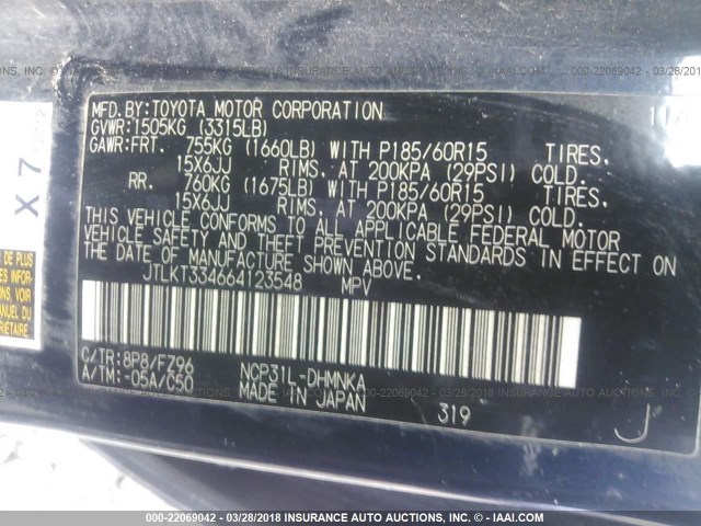 JTLKT334664123548 - 2006 TOYOTA SCION XB Dark Blue photo 9