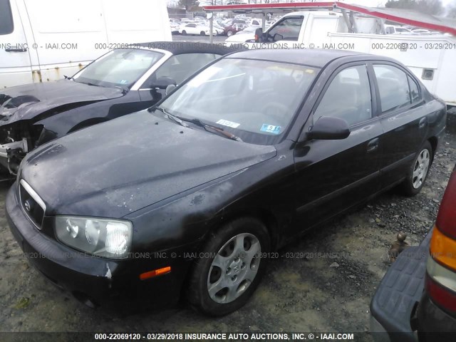 KMHDN45D52U301408 - 2002 HYUNDAI ELANTRA GLS/GT BLACK photo 2