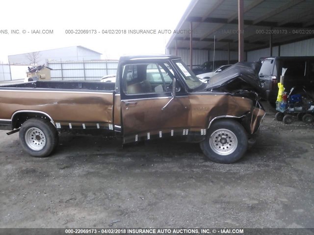 1B7HD14T2GS010237 - 1986 DODGE D-SERIES D150 BROWN photo 6