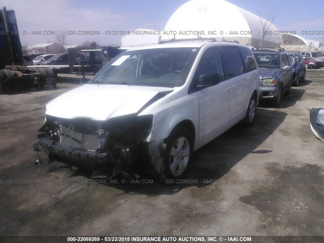 2C4RDGBG3DR693754 - 2013 DODGE GRAND CARAVAN SE WHITE photo 2