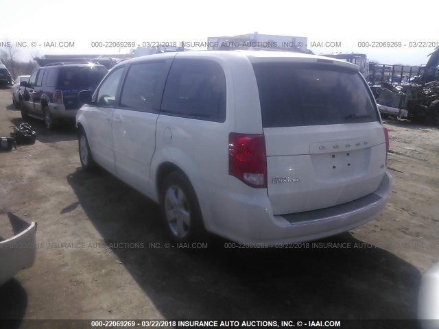 2C4RDGBG3DR693754 - 2013 DODGE GRAND CARAVAN SE WHITE photo 3