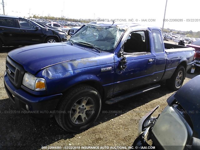 1FTZR45E76PA04314 - 2006 FORD RANGER SUPER CAB BLUE photo 2