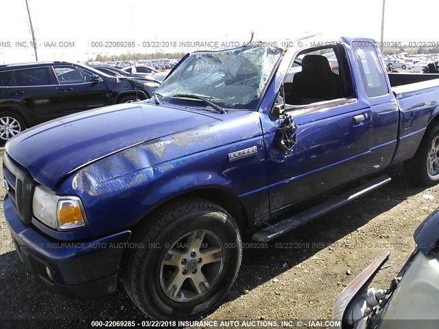 1FTZR45E76PA04314 - 2006 FORD RANGER SUPER CAB BLUE photo 6