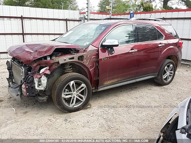 2GNALDEK2H1508846 - 2017 CHEVROLET EQUINOX PREMIER MAROON photo 2