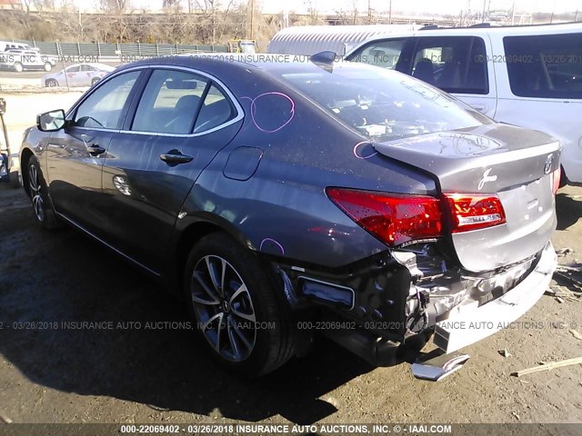 19UUB2F38JA008868 - 2018 ACURA TLX GRAY photo 3