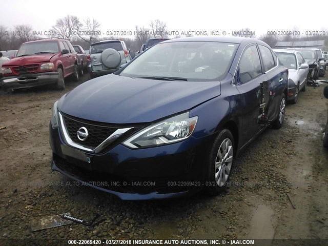 3N1AB7AP5GL668413 - 2016 NISSAN SENTRA S/SV/SR/SL Dark Blue photo 2