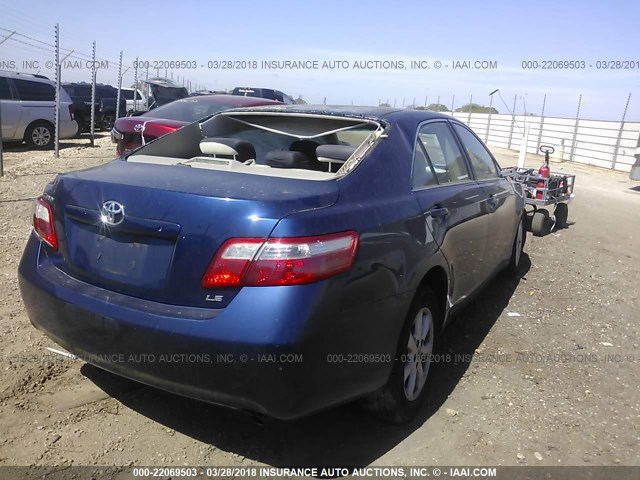 4T1BE46K49U293137 - 2009 TOYOTA CAMRY SE/LE/XLE BLUE photo 4