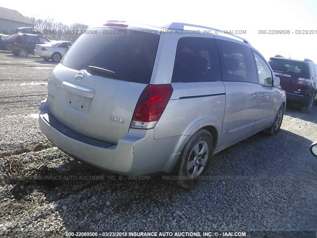 5N1BV28U88N117526 - 2008 NISSAN QUEST S/SE/SL SILVER photo 4