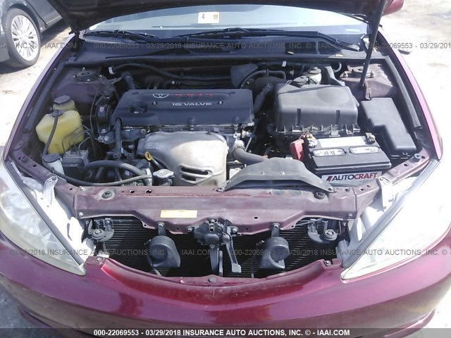 JTDBE30K830194259 - 2003 TOYOTA CAMRY LE/XLE BURGUNDY photo 10