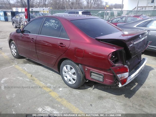 JTDBE30K830194259 - 2003 TOYOTA CAMRY LE/XLE BURGUNDY photo 3