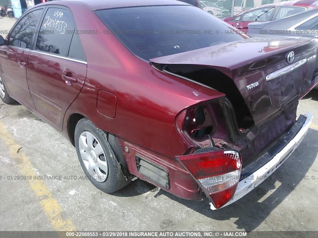 JTDBE30K830194259 - 2003 TOYOTA CAMRY LE/XLE BURGUNDY photo 6