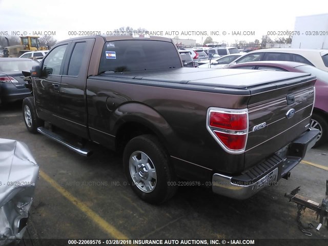 1FTFX1CFXCFC17875 - 2012 FORD F150 SUPER CAB BROWN photo 3