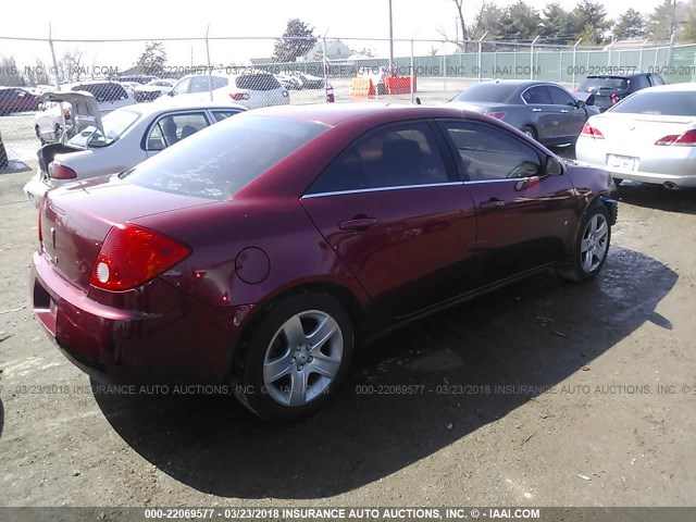 1G2ZG57B394174923 - 2009 PONTIAC G6 RED photo 4