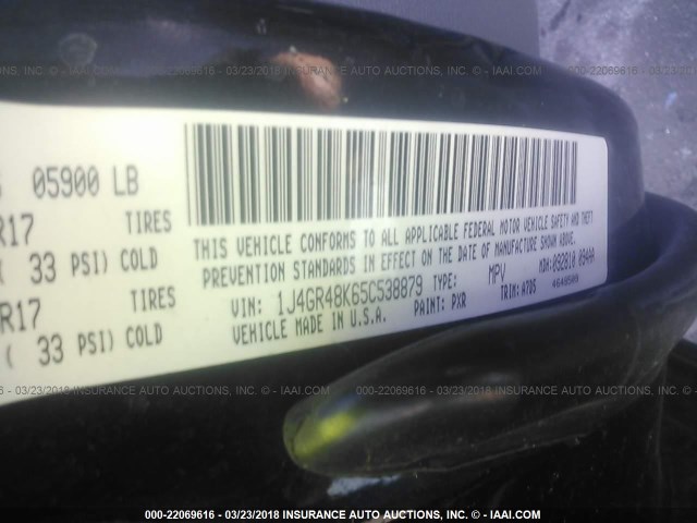 1J4GR48K65C538879 - 2005 JEEP GRAND CHEROKEE LAREDO/COLUMBIA/FREEDOM 黑色 照片 9