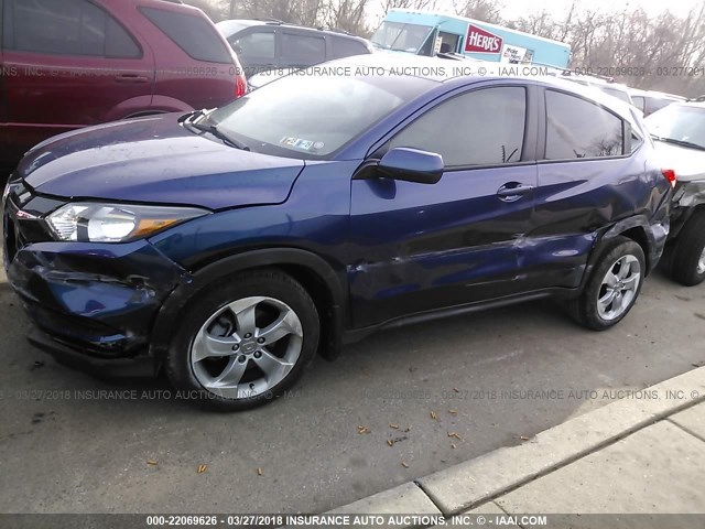 3CZRU5H34GM724654 - 2016 HONDA HR-V LX BLUE photo 6