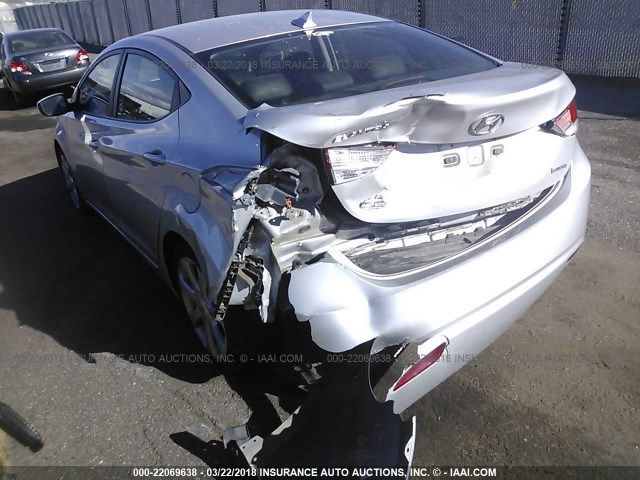 KMHDH4AE8DU600075 - 2013 HYUNDAI ELANTRA GLS/LIMITED SILVER photo 6