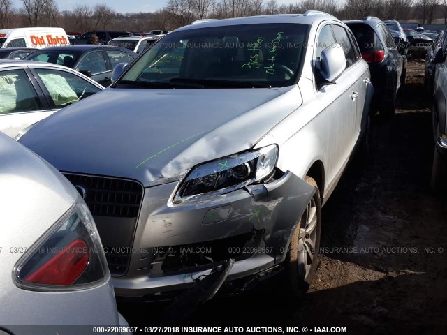 WA1AV74L47D049315 - 2007 AUDI Q7 4.2 QUATTRO SILVER photo 2