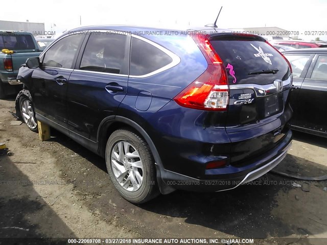 2HKRM3H72FH517956 - 2015 HONDA CR-V EXL BLUE photo 3