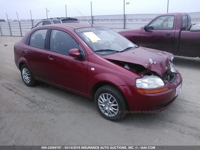 KL1TD52605B447155 - 2005 CHEVROLET AVEO LS BURGUNDY photo 1