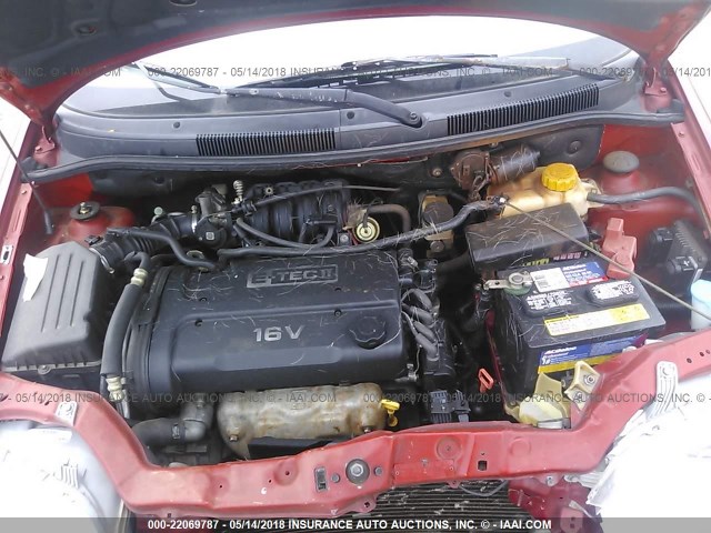 KL1TD52605B447155 - 2005 CHEVROLET AVEO LS BURGUNDY photo 10
