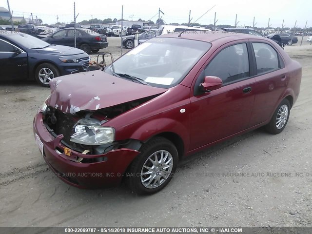KL1TD52605B447155 - 2005 CHEVROLET AVEO LS BURGUNDY photo 2