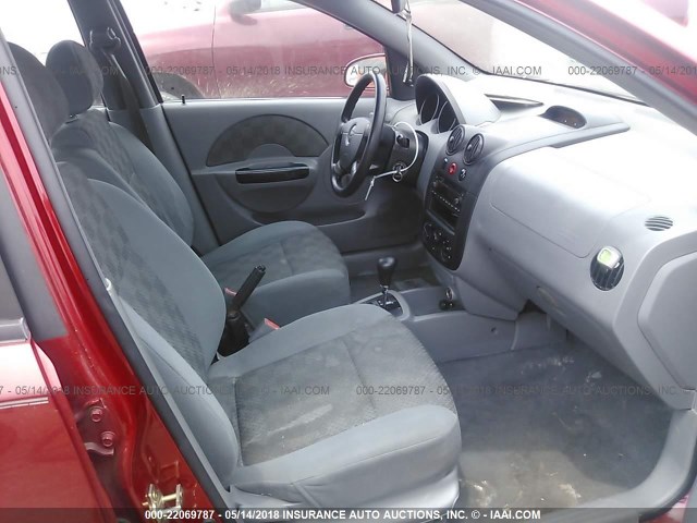 KL1TD52605B447155 - 2005 CHEVROLET AVEO LS BURGUNDY photo 5