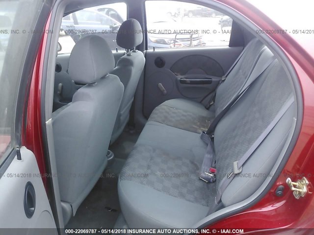 KL1TD52605B447155 - 2005 CHEVROLET AVEO LS BURGUNDY photo 8