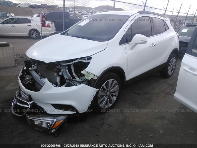 KL4CJASB2HB173821 - 2017 BUICK ENCORE PREFERRED WHITE photo 2