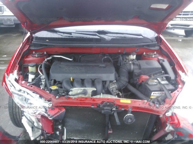 2T1KR30E08C711808 - 2008 TOYOTA COROLLA MATRIX XR RED photo 10