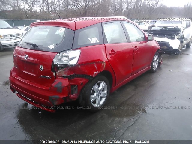 2T1KR30E08C711808 - 2008 TOYOTA COROLLA MATRIX XR RED photo 4