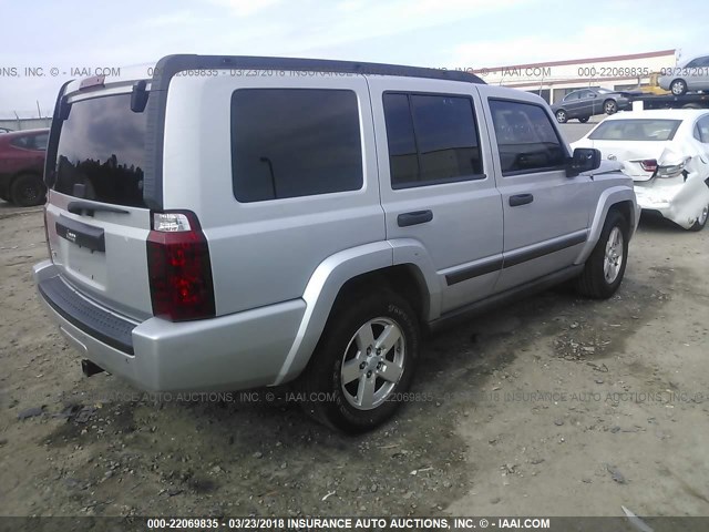 1J8HG48K96C330571 - 2006 JEEP COMMANDER SILVER photo 4