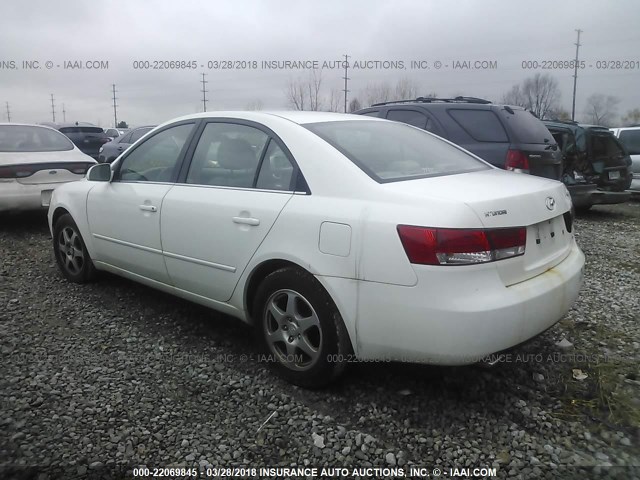 5NPEU46F66H094149 - 2006 HYUNDAI SONATA GLS/LX WHITE photo 3