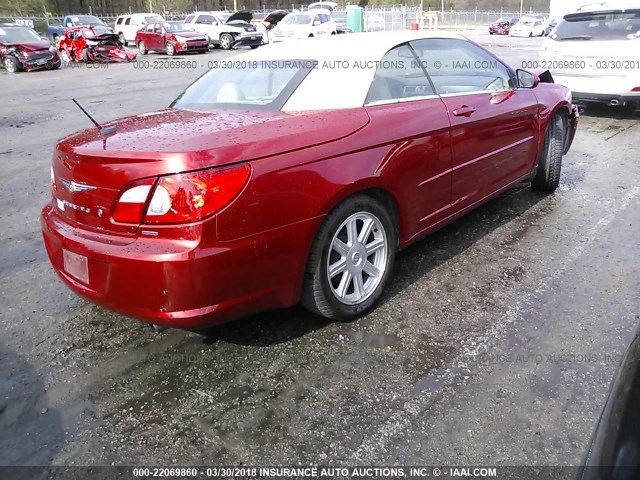 1C3LC55R88N301966 - 2008 CHRYSLER SEBRING TOURING RED photo 4