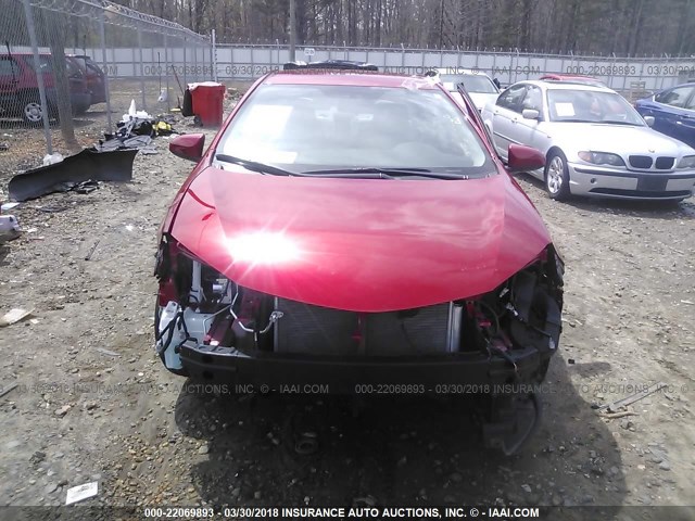 5YFBURHE8GP564903 - 2016 TOYOTA COROLLA L/LE/LE PLS/PRM/S/S PLS RED photo 6